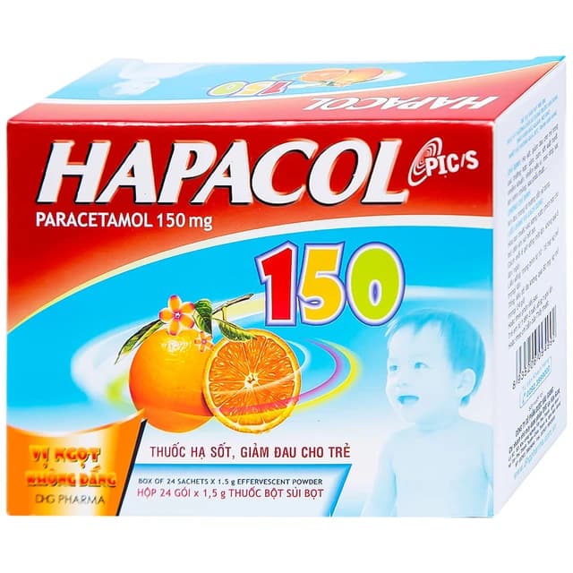 Bột sủi Hapacol 150 DHG (24 gói)