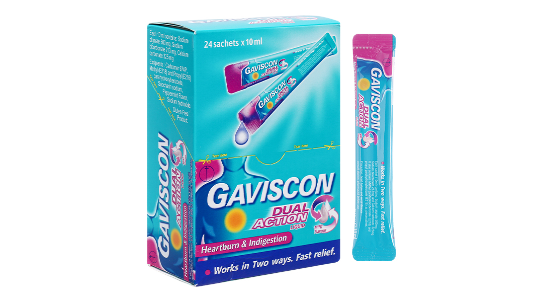 Hỗn dịch Gaviscon Dual Action Reckitt Benckiser (24 gói x 10ml)
